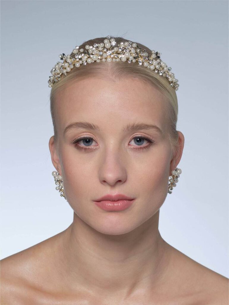 Poirier Braut Diadem und Ohrringe